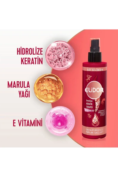 Elidor Sıvı Saç Bakım Sütü Brezilya Keratin Terapisi 200 ml X2 - 5
