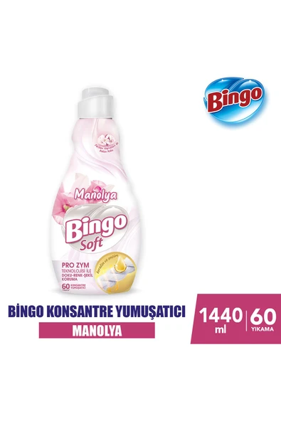 Bingo Soft Konsantre Çamaşır Yumuşatıcısı Manolya 1440 ml X 4 Adet - 2