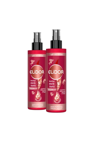 Elidor Sıvı Saç Bakım Sütü Brezilya Keratin Terapisi 200 ml X2 - 2