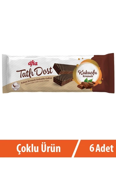Afia Tatlı Dost Kakao Kremalı Gofret 6x140 Gr