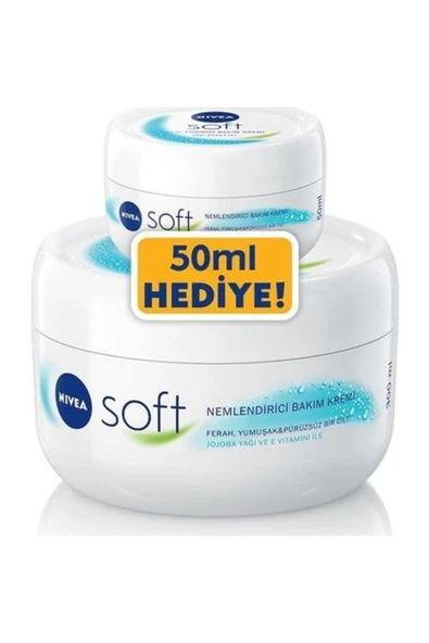 NIVEA Soft Nemlendirici Bakım Kremi 300 Ml + 50 Ml Hediye