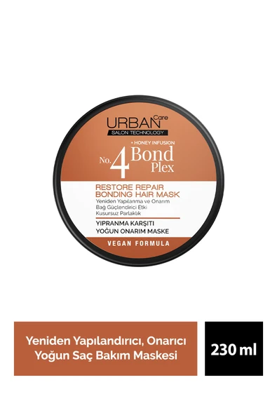 Urban Care No.4 Bond Plex Restore Repair Yıpranma Karşıtı Yoğun Onarım Saç Bakım Maskesi-230 ml-vegan