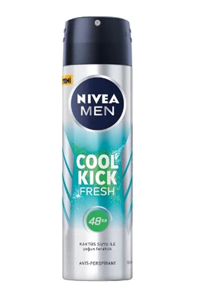 NIVEA 2 Adet Men Cool Kick Fresh Erkek Deodorant Sprey 150 Ml - Resim 3