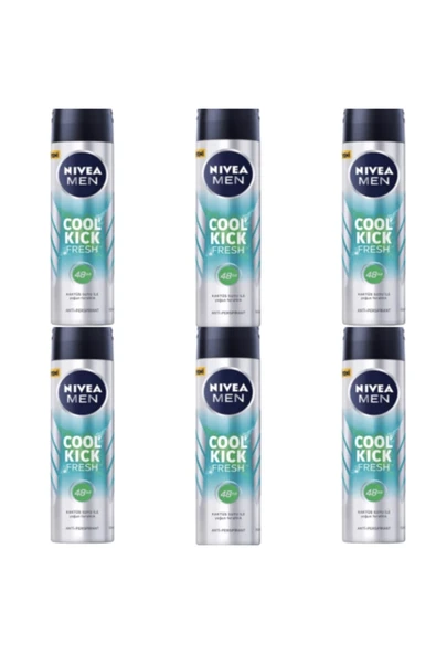 NIVEA Men Cool Kick Fresh Erkek Deodorant Sprey 150 ml x 6