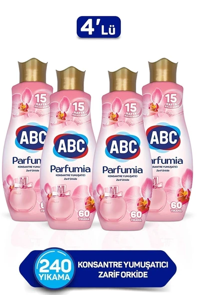 ABC Parfumia Konsantre Çamaşır Yumuşatıcısı Zarif Orkide 4 X 1440 ml