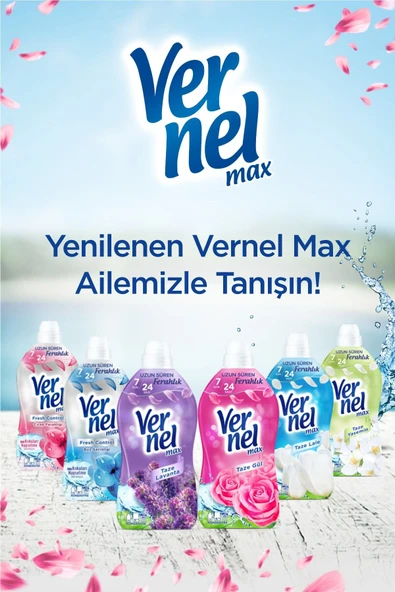 Vernel Max Konsantre Çamaşır Yumuşatıcısı 2 x 1440ml (120 Yıkama) Taze Lavanta - 5