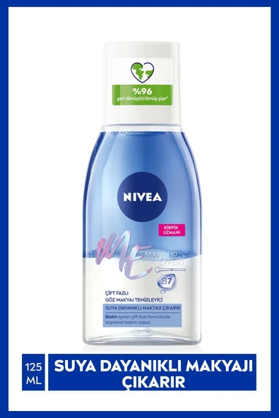 NIVEA Make Up Expert Çift Fazlı Göz Makyaj Temizleyici 125 ml Hassas Kirpik Bakımı Biotin Bakımı ürün görseli