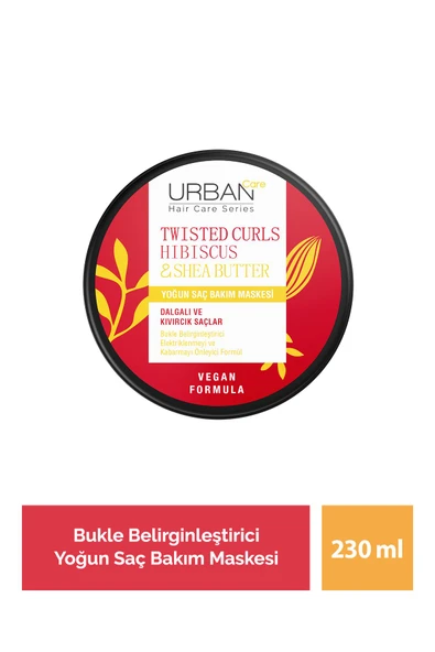 Urban Care Hibiscus & Shea Butter Kıvırcık ve Dalgalı Saçlara Özel Yoğun Saç Bakım Maskesi-230ml-vegan