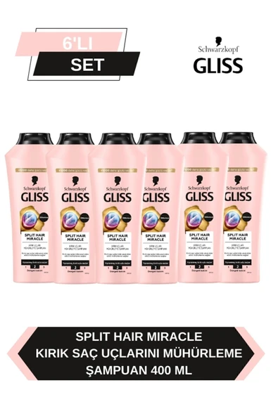 Gliss Split Hair Miracle Şampuan 400 Ml x 6 Adet ürün görseli 1