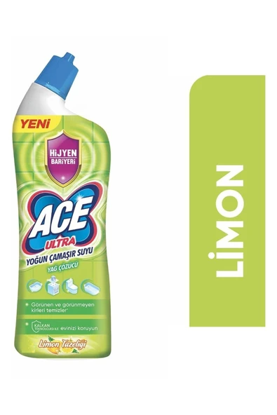 ACE Ultra Power Jel Kıvamlı Çamaşır Suyu Limon Tazeliği 750 ml X 2 Adet - 3