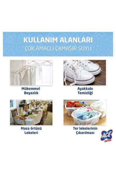 ACE Ultra Power Jel Kıvamlı Çamaşır Suyu Çiçek Kokulu 810g x 4 - 4
