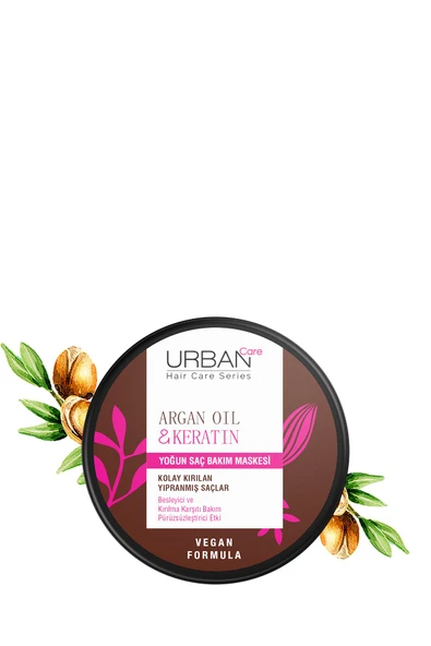 Urban Care Argan Oil & Keratin Kolay Kırılan Yıpranmış Saçlara Özel Yoğun Saç Bakım Maskesi-230ml-vegan - 3