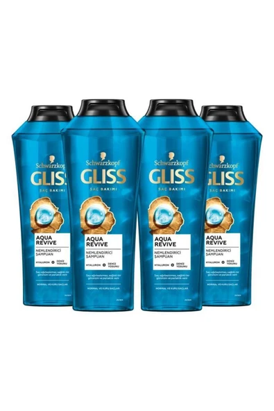 Gliss Aqua Revive Hyaluron Ve Deniz Yosunu Içeren Nemlendirici Şampuan 500 ml X 4 Adet - 2