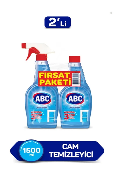 ABC Cam Temizleyici Fırsat Paketi 750 Ml + 750 Ml