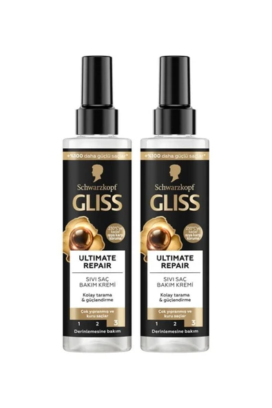 Gliss Sıvı Saç Kremi 200ml Ultimate Repair X2 - Resim 2
