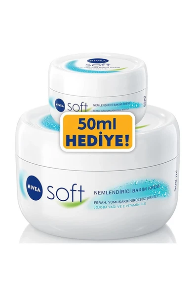 NIVEA Soft Kavanoz Krem 300 ml 50 ml Set ürün görseli 1