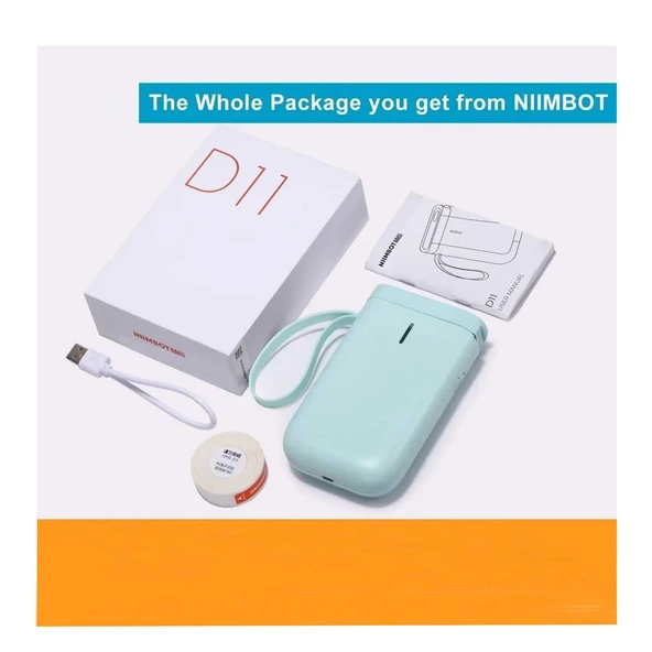 NIIMBOT D11 Bluetooth Taşınabilir Yeşil Termal Etiket Yazıcı - 5