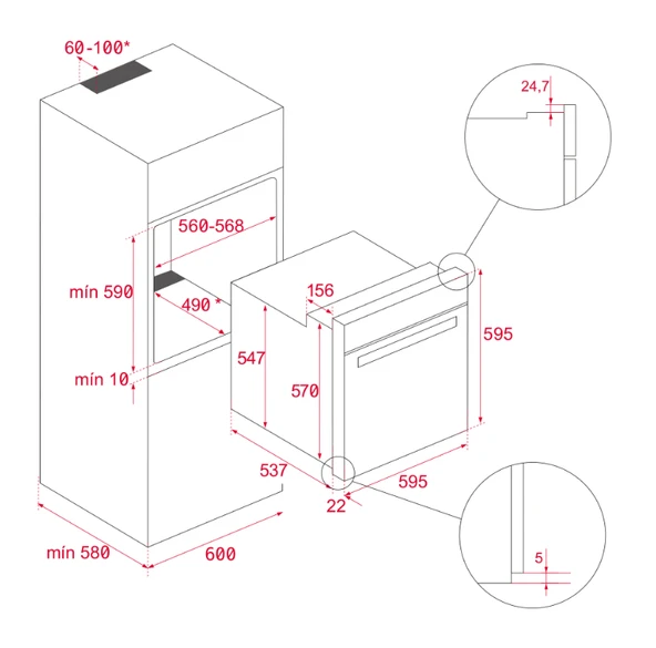 TEKA HSB 646 SS AİRFRY INOX 9 PROGRAMLI 70 LT. ANKASTRE FIRIN - 2