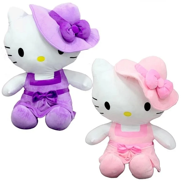Çocuk Peluş Hello Kitty Elbiseli Şapkalı 36 cm ürün görseli