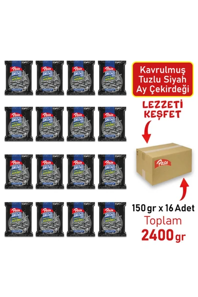 Kavrulmuş Tuzlu Siyah Ay Çekirdeği 150 gr X 16 Adet (2400 gr) - 3