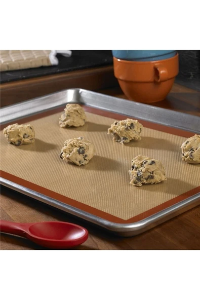 2 Adet Silikon Yıkanabilir Kendinden Yağlı Fırınlanabilir Kek Börek Pişirme Hamur Açma Matı 30X40 CM - 4