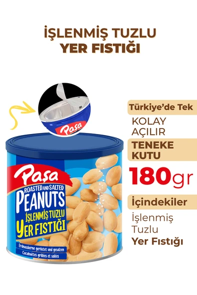 Paşa Kuruyemiş İşlenmiş Yer Fıstığı Teneke Kutu 180 gr - 2