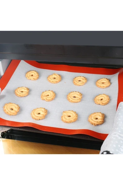 2 Adet Silikon Yıkanabilir Kendinden Yağlı Fırınlanabilir Kek Börek Pişirme Hamur Açma Matı 30X40 CM - 5