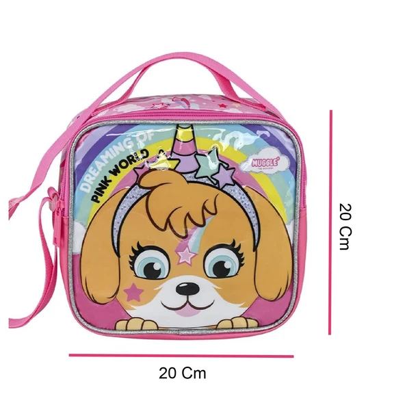 Muggle 2 Bölmeli Pink World Okul  Çantası + Termoslu Beslenme Çantası - Resim 5