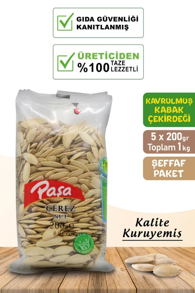 Kavrulmuş Kabak Çekirdeği 200 gr X 5 Adet (1 kg)