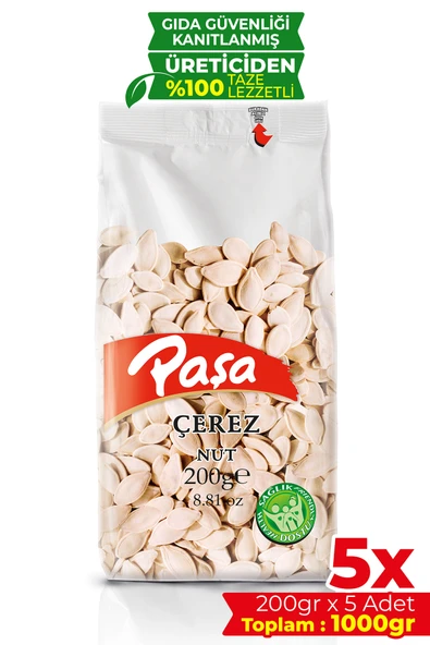 Paşa Kuruyemiş Kavrulmuş Kabak Çekirdeği 200 gr X 5 Adet (1 kg) - 1