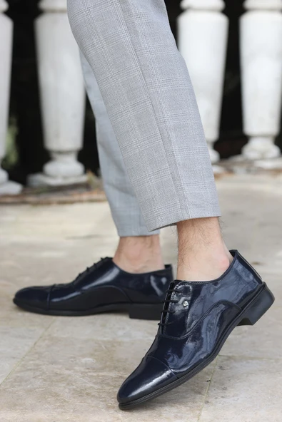 Pierro Erkek Lacivert Rugan Klasik ve Damatlık Rugan Ayakkabı Pierro-1950