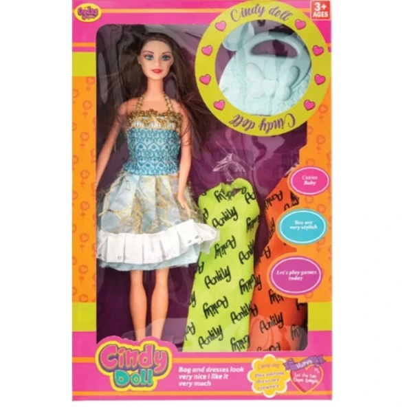 Çocuk Oydaş Anlily Çantalı Yedek Elbiseli Bebek 2281 - Resim 2