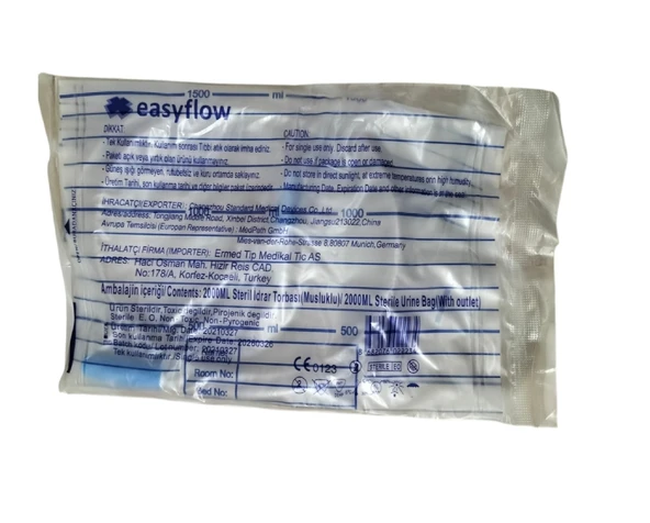 Easyflow Steril Musluklu Idrar Torbası 2000 Ml ( 10'li Paket ) - 2