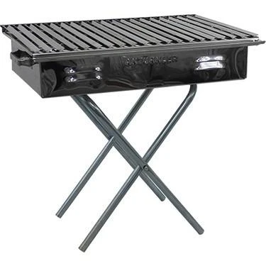 Portatif Ayaklı Oluklu Paslanmaz Mangal 30x45 cm - 3