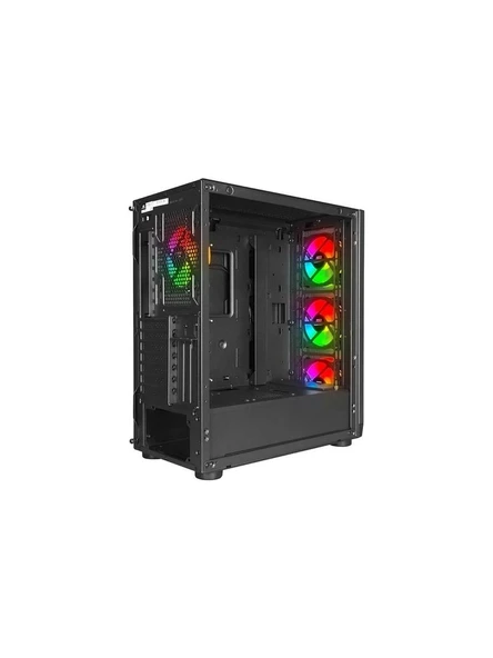 PowerBoost VK-W001B USB 3.0 Mesh ARGB Ring Fanlı Gaming Kasa - 3