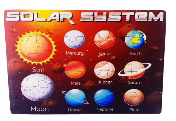 Woodylife Kızıl Güneş Sistemi 35 Parça Puzzle Yapboz Eğitici Çocuk Oyuncak