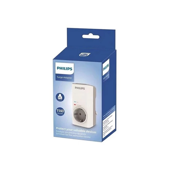 PHILIPS 1-li CHP7010W/10 1140 Joules Akım Koruma Prizi Siyah - 2