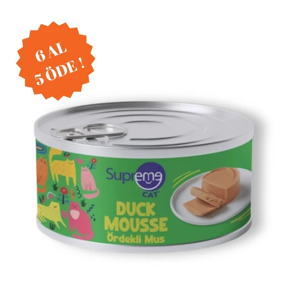 Supreme Cat Ördekli Püre Yetişkin Kedi Konservesi 85 Gr 6 AL 5 ÖDE