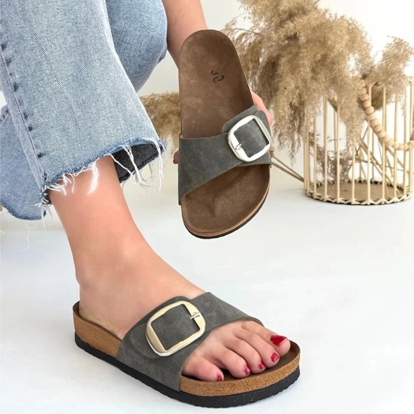 Zooy Yeşil Nubuk Terlik - 4