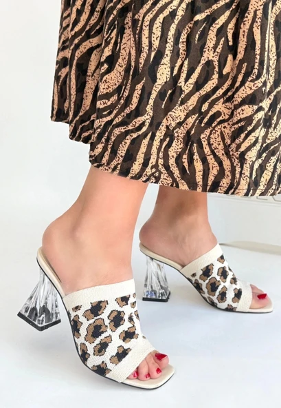 Evra Çita Triko Topuklu Terlik