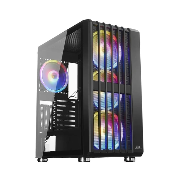 PowerBoost VK-H002B USB3.0 4x14cm ARGB Fanlı Mesh Panel Siyah kasa (PSU Yok)