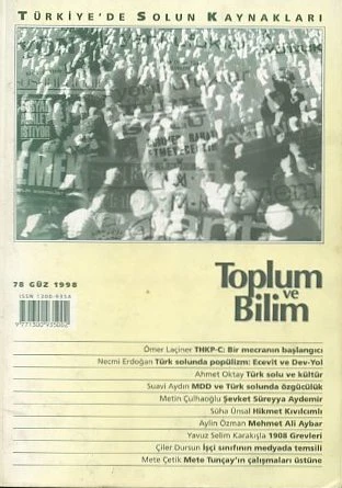 Toplum ve Bilim 78 Güz 1998