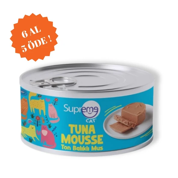 Supreme Cat Ton Balıklı Püre Yetişkin Kedi Konservesi 85 Gr 6 AL 5 ÖDE