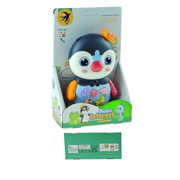 Oyuncak Penguen Işıklı Sesli Sevimli Penguen 16 Cm