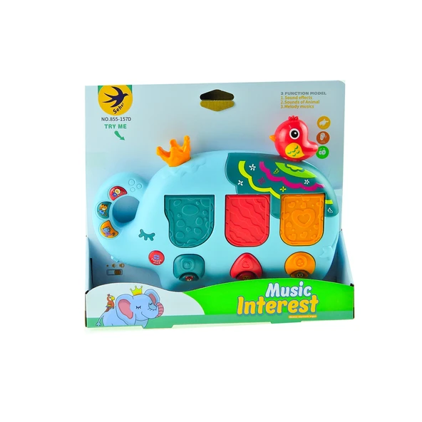 Oyuncak Fil Piyano Işıklı Sesli Sevimli fil Piyano - 2