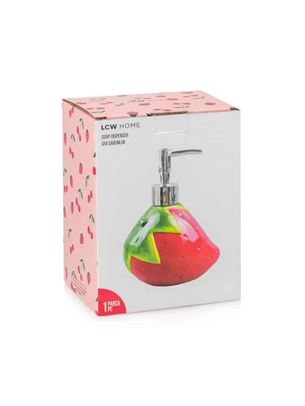 LCW HOME Kırmızı Çilek Figürlü Seramik Sıvı Sabunluk - Resim 4