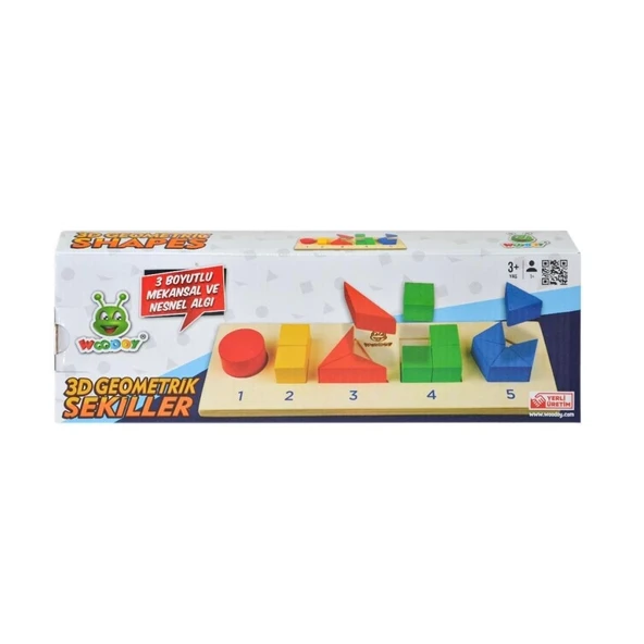 Çocuk 125 Woodoy 3D Yapboz Geometrik Şekiller Bultak