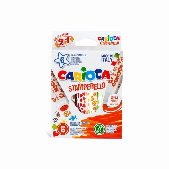 Çocuk Carioca Stamperello Yıkanabilir Keçeli Boya Kalemi 6'Lı
