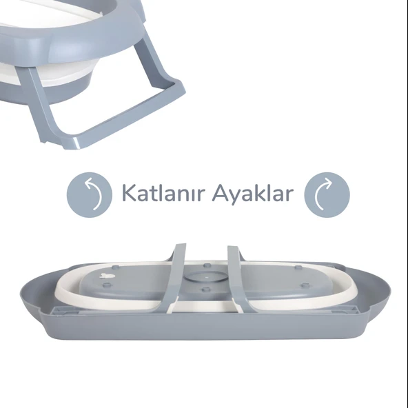 Wellgro 2 Parça Katlanır Bebek Küveti ve Filesi, Katlanır Küvet - 7
