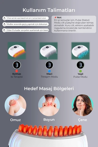 TMJ Masaj Cihazı – Isı, Titreşim ve TENS Pulse Özellikli Şarjlı Mini Masaj Aleti - 4
